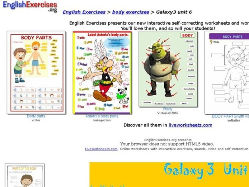 Body Exercises: Galaxy 3 Interactive