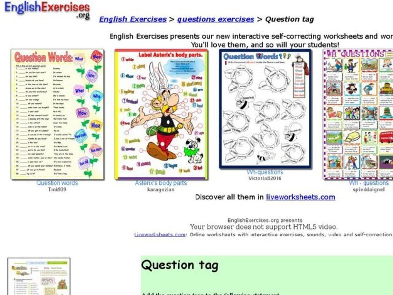 Question Tag Interactive