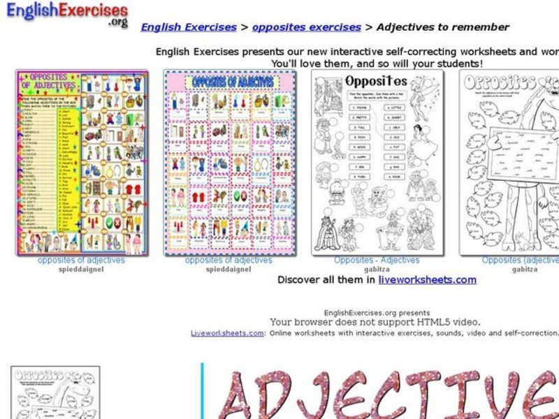Adjectives to Remember Interactive