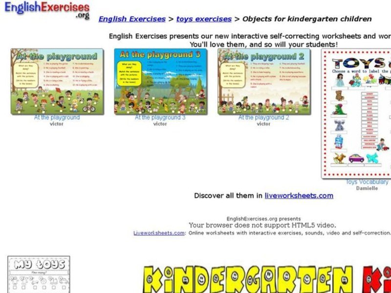 ESL: Kindergarten Kids-Objects Interactive