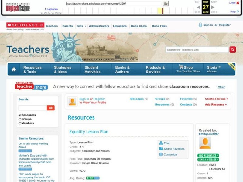 Equality Lesson Plan