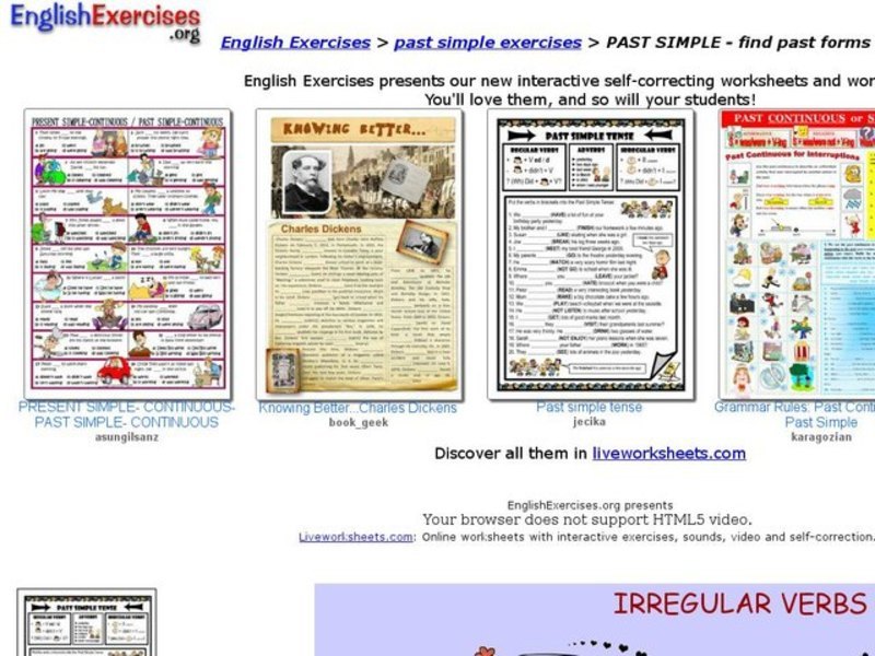 ESL-Past Simple, Irregular Verbs Interactive