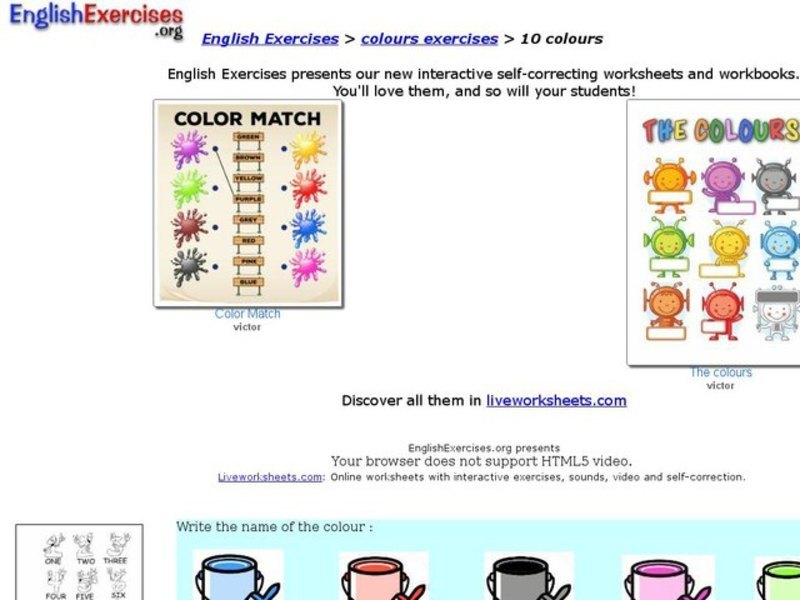ESL Colors Exercise Interactive
