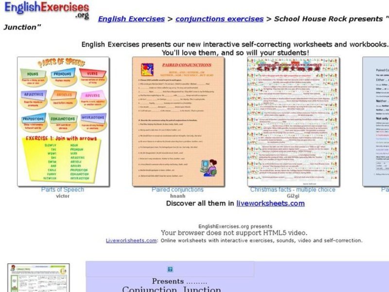 English Exercises: Schoolhouse Rock Interactive