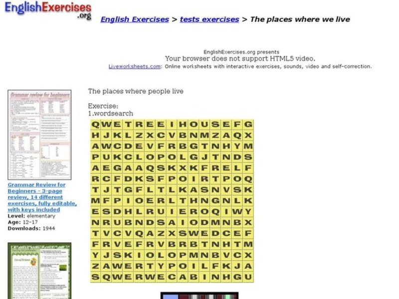 The Places Where We Live Interactive