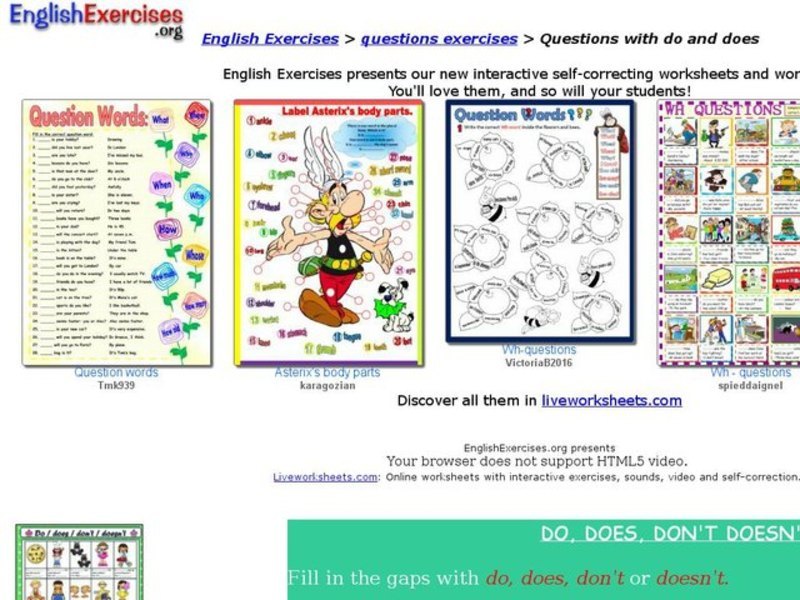 ESL-Questions with Do and Does Interactive