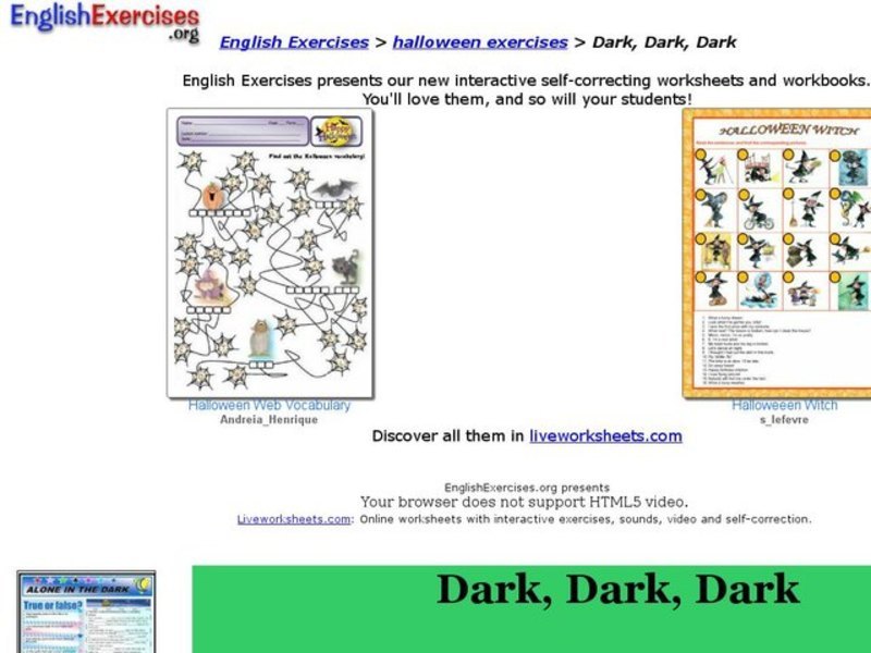 Halloween English Exercise Interactive