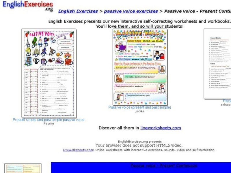 Passive Voice - Present Continuous Interactive