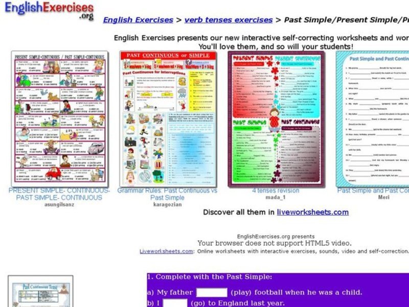 Past Simple/Present Simple/Present Continuous Interactive