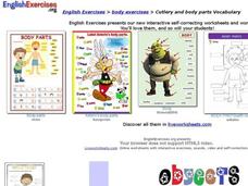 Cutlery and Body Parts Vocabulary Interactive