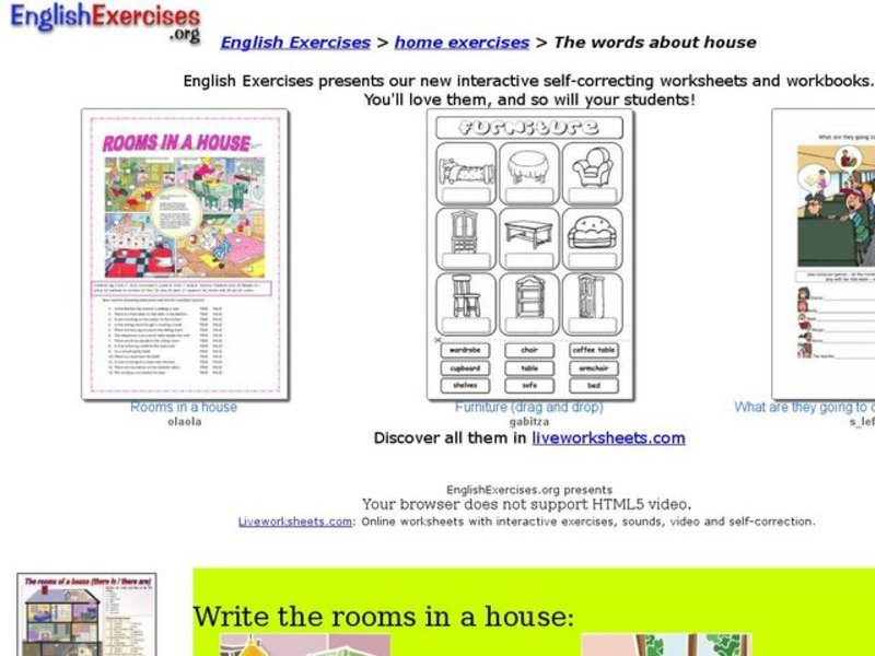 ESL Vocabulary-House Interactive