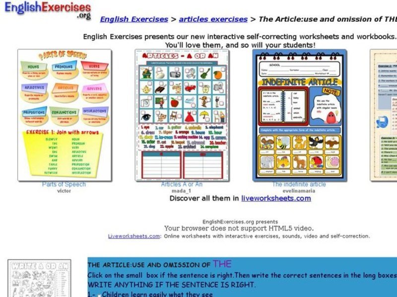  The Article: Use and Omission of "The" Interactive