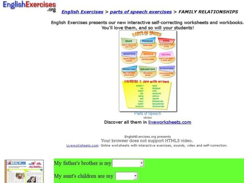 ESL: Family Relationships Interactive