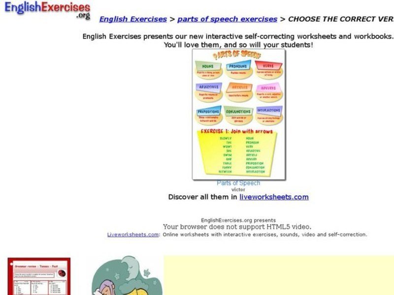 Choose the Correct Verb Interactive