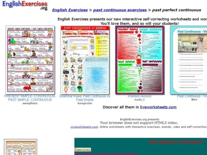 Past Perfect Continuous Interactive