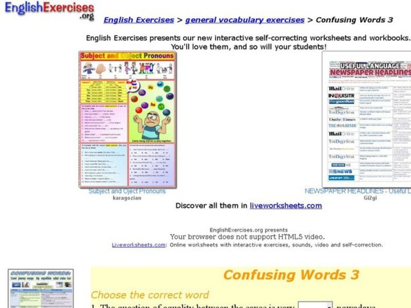 Confusing Words 3 Interactive