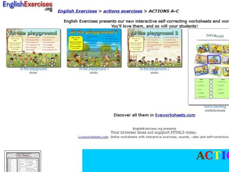 Actions (A-C) Interactive
