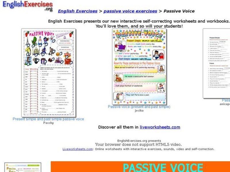 English Exercise: Passive Voice Interactive