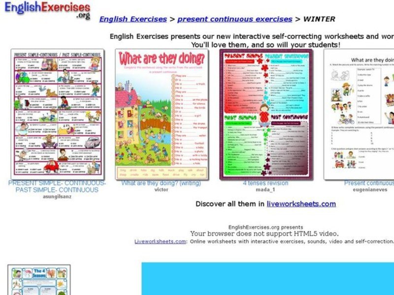 ESL: Present Continuous-Winter Theme Interactive