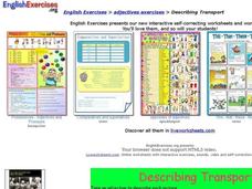 ESL Adjectives-Describing Transport Interactive