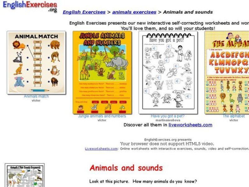 Animals and Sounds Interactive