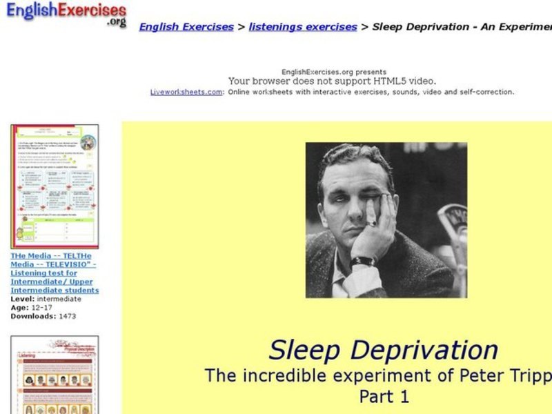 Sleep Deprivation: the Incredible Experiment of Peter Tripp Interactive