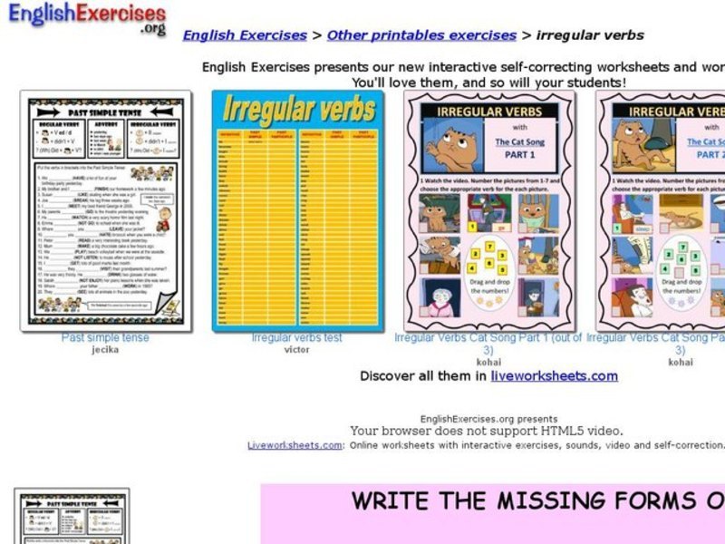  Irregular Verbs Interactive