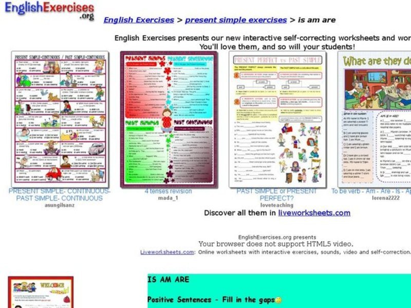 Is, Am, Are Interactive