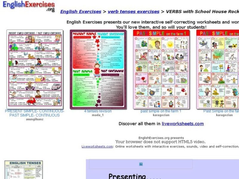 Verbs with School House Rock Interactive