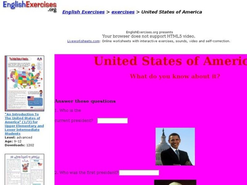 ESL: The United States of America Interactive