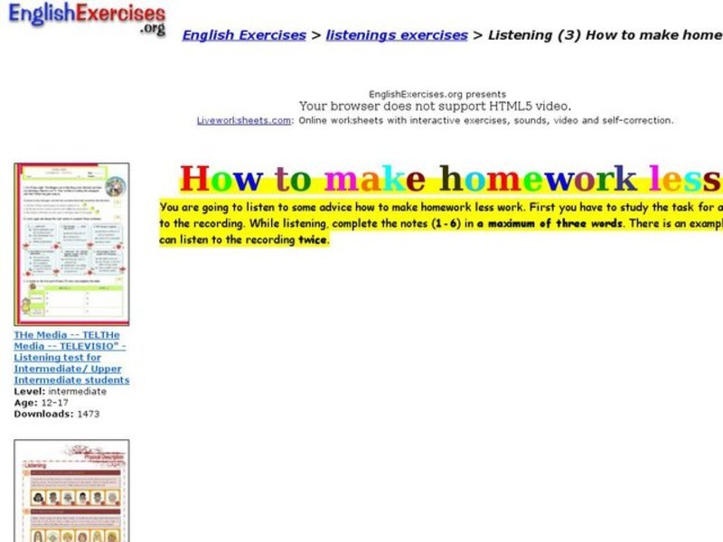 How to Make Homework Less Work? Interactive