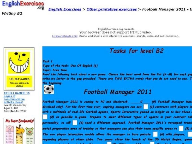 Football Manager 2011 - Use of English Interactive
