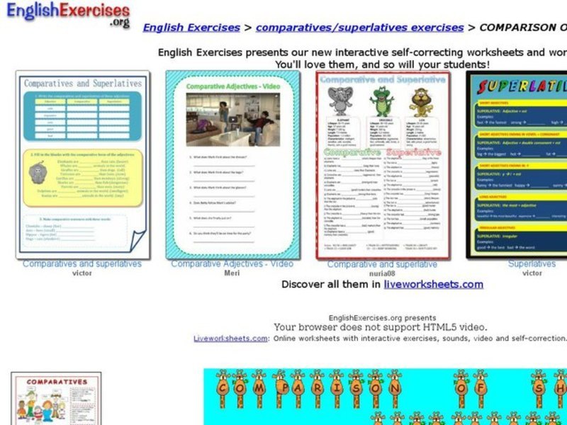 Comparison of Short Adjectives Interactive