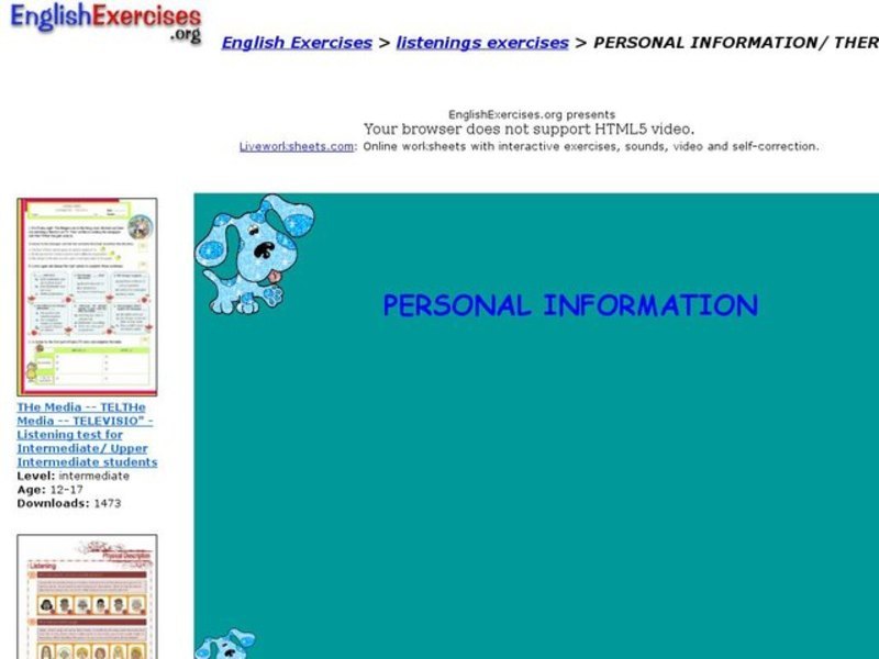 Personal Information / There to Be Interactive