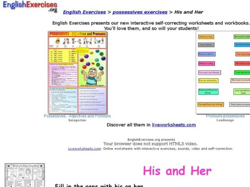 ESL: Her and His Interactive