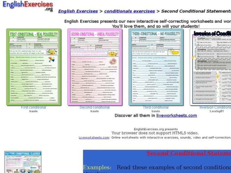 Second Conditional Statements Interactive