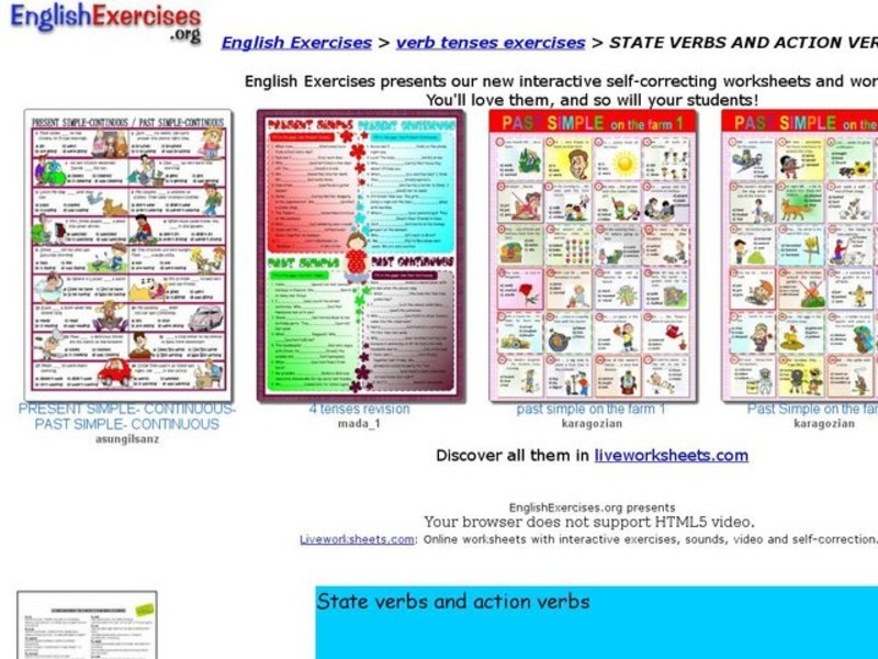 State Verbs and Action Verbs Interactive