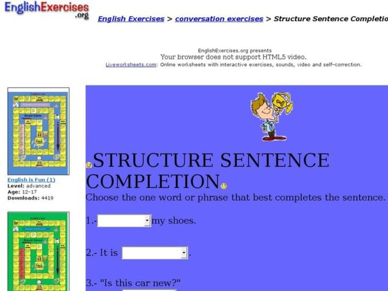 Structure Sentence Completion Interactive