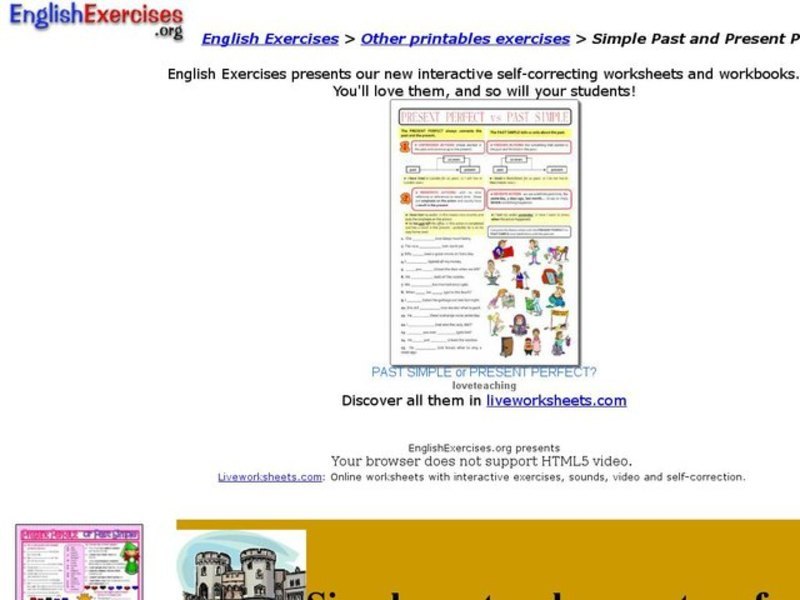 English Exercises: Simple Past and Present Perfect Interactive