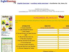 Auxiliaries- Be, Have, Do Interactive