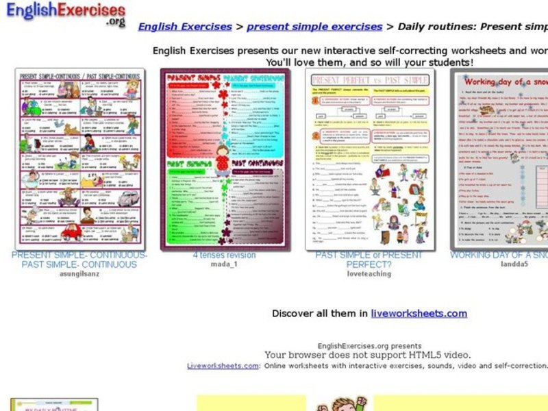 Daily Routines: Present Simple Interactive