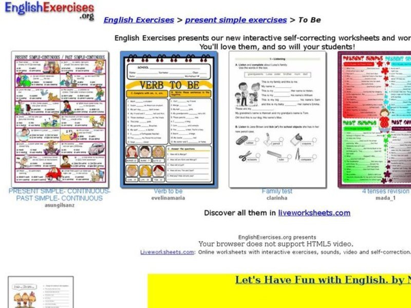English Exercises: Present Simple Tenses Interactive