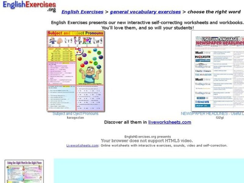 Choose the Right Word Interactive