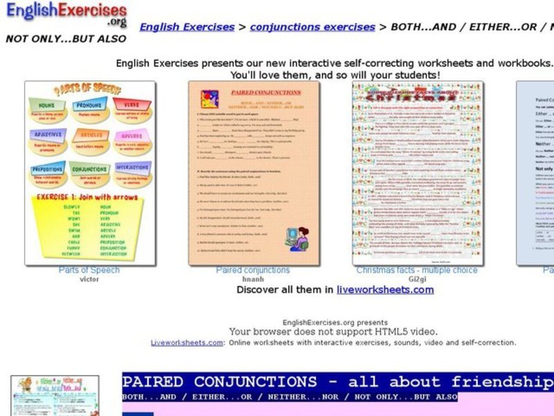 Paired Conjunctions- All about Friendship Interactive