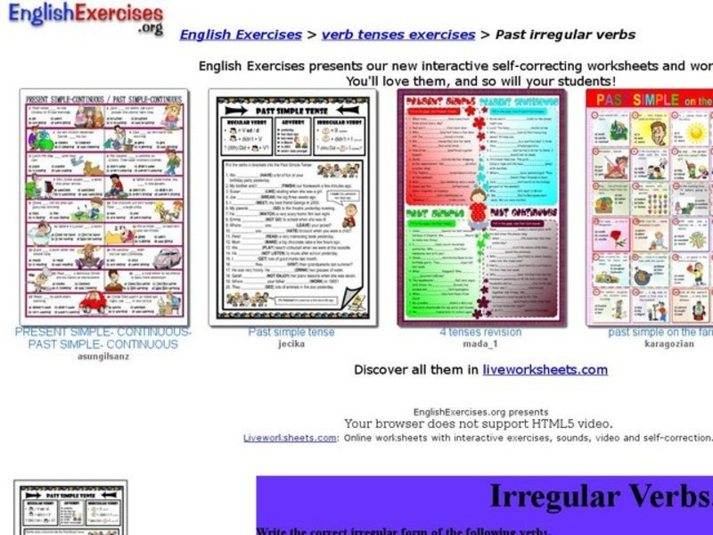 Past Irregular Verbs Interactive