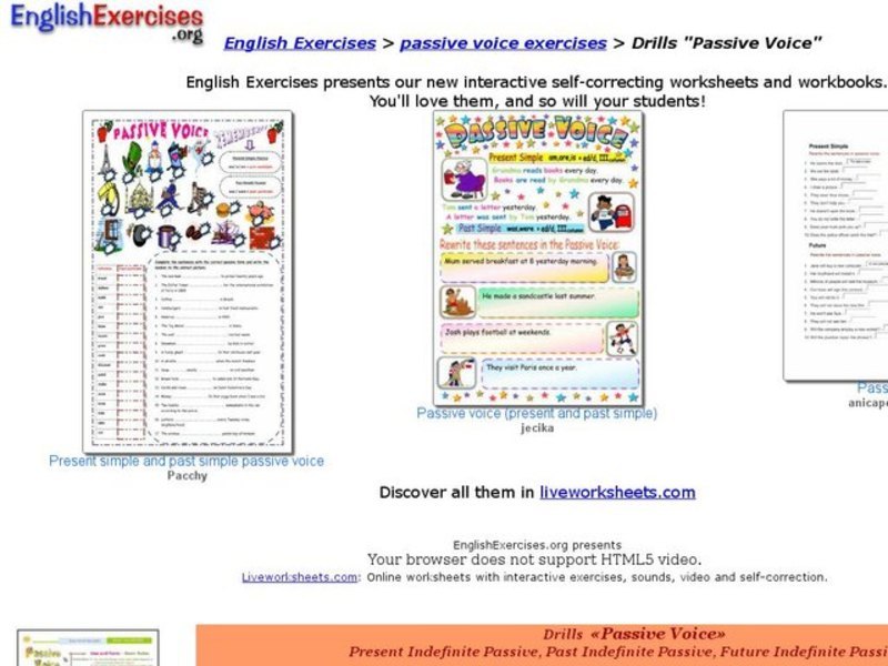 Drills "Passive Voice" Interactive