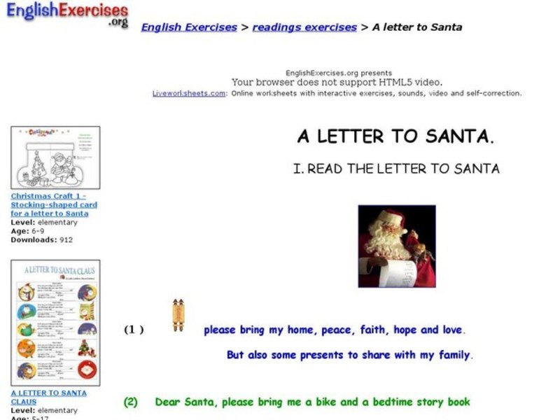 A Letter to Santa Interactive