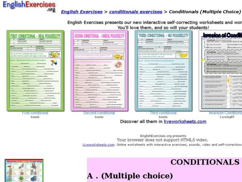 English Exercises: Conditionals Interactive