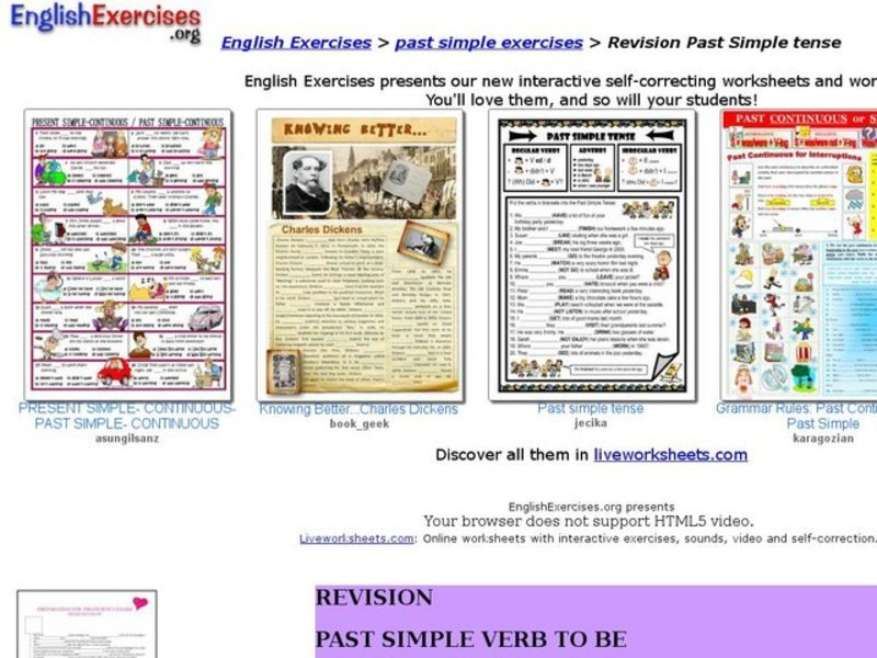 Revision- Past Simple Tense Interactive