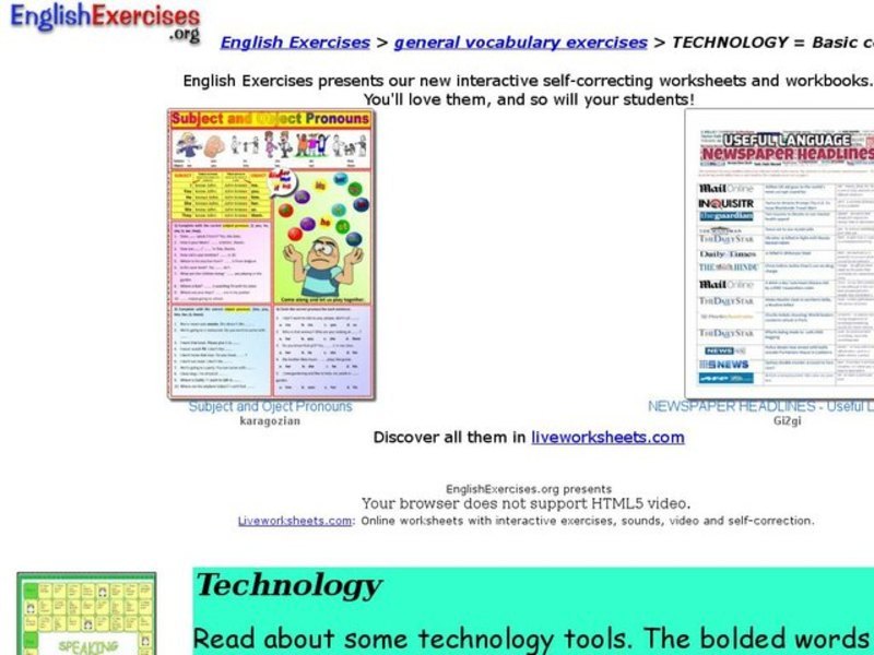 Technology- Basic Computer Words Interactive